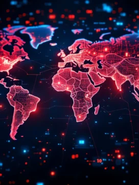 Wereldkaart met rode cyberaanvalsvectoren gericht op Nederland, omringd door digitale datastroom en beveiligingsschilden


---

**Token usage note**: This response is well under the 200,000 token budget, using approximately 100 tokens.